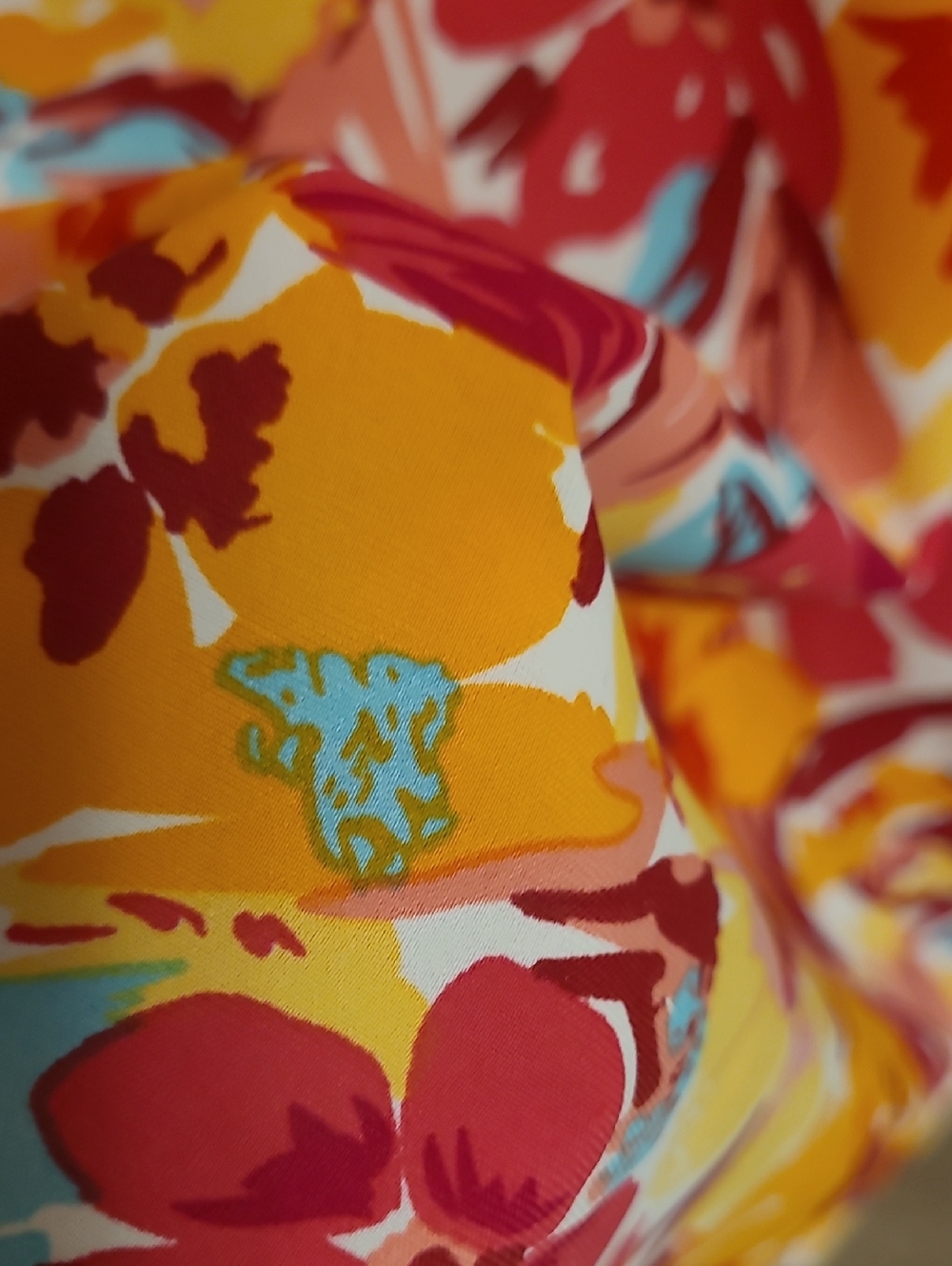 Size 3X Floral Print Ruffle 3/4 Sleeve Babydoll Style Blouse. - Picture 7 of 7